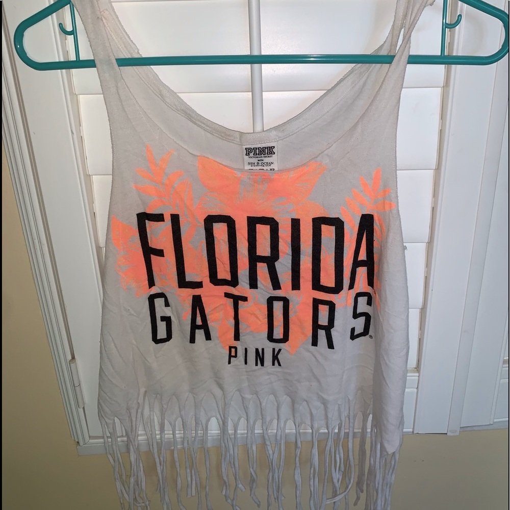 PINK Florida Gators Crop Top White